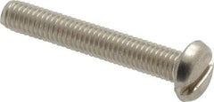 Value Collection - #10-32 UNF, 1-1/4" Length Under Head Slotted Drive Machine Screw - Pan Head, Grade 18-8 Stainless Steel, Uncoated, Without Washer - USA Tool & Supply