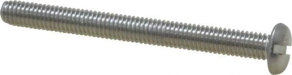Value Collection - #10-32 UNF, 2" Length Under Head Slotted Drive Machine Screw - Pan Head, Grade 18-8 Stainless Steel, Uncoated, Without Washer - USA Tool & Supply