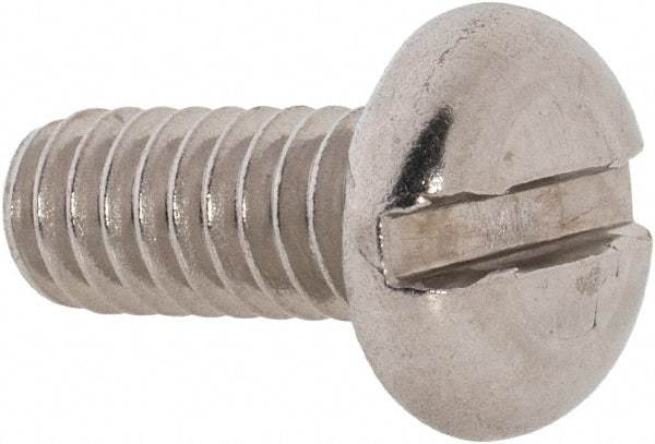 Value Collection - 1/4-20 UNC, 5/8" Length Under Head Slotted Drive Machine Screw - Pan Head, Grade 18-8 Stainless Steel, Uncoated, Without Washer - USA Tool & Supply