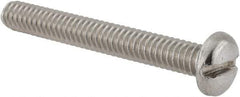 Value Collection - 1/4-20 UNC, 2" Length Under Head Slotted Drive Machine Screw - Pan Head, Grade 18-8 Stainless Steel, Uncoated, Without Washer - USA Tool & Supply