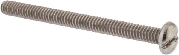 Value Collection - 1/4-20 UNC, 3" Length Under Head Slotted Drive Machine Screw - Pan Head, Grade 18-8 Stainless Steel, Uncoated, Without Washer - USA Tool & Supply