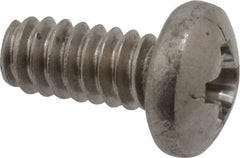 Value Collection - #4-40 UNC, 1/4" Length Under Head Phillips Drive Machine Screw - Pan Head, Grade 18-8 Stainless Steel, Uncoated, Without Washer - USA Tool & Supply