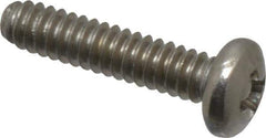 Value Collection - #4-40 UNC, 1/2" Length Under Head Phillips Drive Machine Screw - Pan Head, Grade 18-8 Stainless Steel, Uncoated, Without Washer - USA Tool & Supply