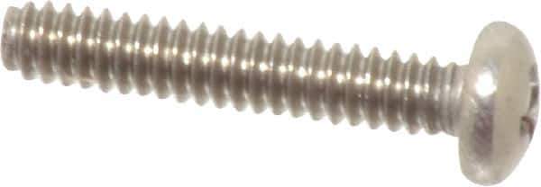 Value Collection - #4-40 UNC, 5/8" Length Under Head Phillips Drive Machine Screw - Pan Head, Grade 18-8 Stainless Steel, Uncoated, Without Washer - USA Tool & Supply