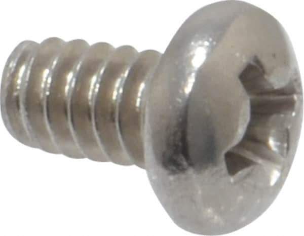 Value Collection - #6-32 UNC, 1/4" Length Under Head Phillips Drive Machine Screw - Pan Head, Grade 18-8 Stainless Steel, Uncoated, Without Washer - USA Tool & Supply