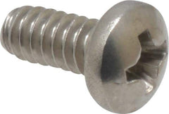 Value Collection - #6-32 UNC, 5/16" Length Under Head Phillips Drive Machine Screw - Pan Head, Grade 18-8 Stainless Steel, Uncoated, Without Washer - USA Tool & Supply