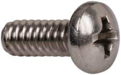 Value Collection - #6-32 UNC, 3/8" Length Under Head Phillips Drive Machine Screw - Pan Head, Grade 18-8 Stainless Steel, Uncoated, Without Washer - USA Tool & Supply