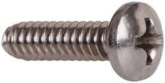 Value Collection - #6-32 UNC, 1/2" Length Under Head Phillips Drive Machine Screw - Pan Head, Grade 18-8 Stainless Steel, Uncoated, Without Washer - USA Tool & Supply