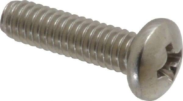 Value Collection - #8-32 UNC, 5/8" Length Under Head Phillips Drive Machine Screw - Pan Head, Grade 18-8 Stainless Steel, Uncoated, Without Washer - USA Tool & Supply