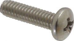 Value Collection - #8-32 UNC, 5/8" Length Under Head Phillips Drive Machine Screw - Pan Head, Grade 18-8 Stainless Steel, Uncoated, Without Washer - USA Tool & Supply