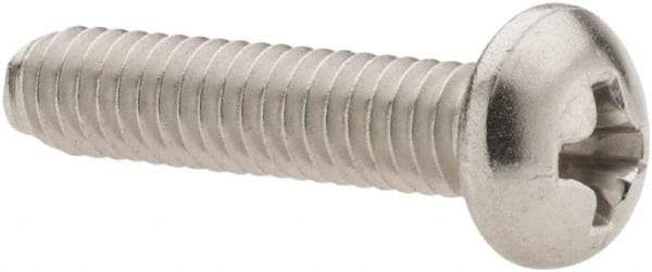 Value Collection - #8-32 UNC, 3/4" Length Under Head Phillips Drive Machine Screw - Pan Head, Grade 18-8 Stainless Steel, Uncoated, Without Washer - USA Tool & Supply