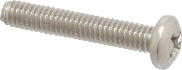 Value Collection - #8-32 UNC, 1" Length Under Head Phillips Drive Machine Screw - Pan Head, Grade 18-8 Stainless Steel, Uncoated, Without Washer - USA Tool & Supply