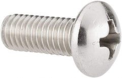 Value Collection - #10-32 UNF, 1/2" Length Under Head Phillips Drive Machine Screw - Pan Head, Grade 18-8 Stainless Steel, Uncoated, Without Washer - USA Tool & Supply