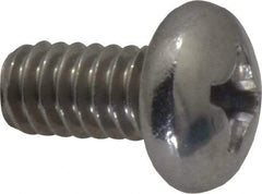 Value Collection - 1/4-20 UNC, 1/2" Length Under Head Phillips Drive Machine Screw - Pan Head, Grade 18-8 Stainless Steel, Uncoated, Without Washer - USA Tool & Supply
