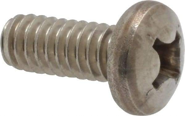 Value Collection - 1/4-20 UNC, 5/8" Length Under Head Phillips Drive Machine Screw - Pan Head, Grade 18-8 Stainless Steel, Uncoated, Without Washer - USA Tool & Supply