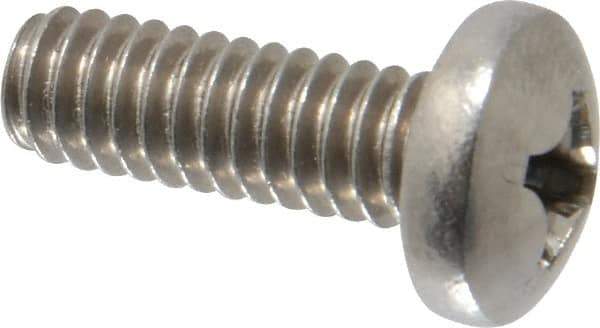 Value Collection - 1/4-20 UNC, 3/4" Length Under Head Phillips Drive Machine Screw - Pan Head, Grade 18-8 Stainless Steel, Uncoated, Without Washer - USA Tool & Supply