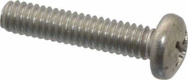 Value Collection - 1/4-20 UNC, 1-1/4" Length Under Head Phillips Drive Machine Screw - Pan Head, Grade 18-8 Stainless Steel, Uncoated, Without Washer - USA Tool & Supply