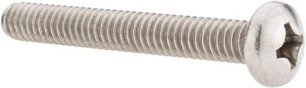 Value Collection - 1/4-20 UNC, 2" Length Under Head Phillips Drive Machine Screw - Pan Head, Grade 18-8 Stainless Steel, Uncoated, Without Washer - USA Tool & Supply