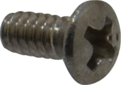 Value Collection - #4-40 UNC, 1/4" OAL Phillips Drive Machine Screw - Oval Head, Grade 18-8 Stainless Steel, Uncoated, Without Washer - USA Tool & Supply