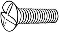 Value Collection - M4x0.70 Metric Coarse, 40mm OAL Phillips Drive Machine Screw - Oval Head, Grade 18-8 & A2 Stainless Steel, Uncoated, Without Washer - USA Tool & Supply