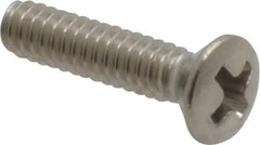 Value Collection - #4-40 UNC, 1/2" OAL Phillips Drive Machine Screw - Oval Head, Grade 18-8 Stainless Steel, Uncoated, Without Washer - USA Tool & Supply
