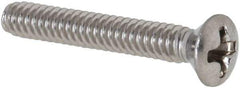 Value Collection - #4-40 UNC, 3/4" OAL Phillips Drive Machine Screw - Oval Head, Grade 18-8 Stainless Steel, Uncoated, Without Washer - USA Tool & Supply