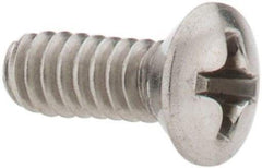 Value Collection - #6-32 UNC, 3/8" OAL Phillips Drive Machine Screw - Oval Head, Grade 18-8 Stainless Steel, Uncoated, Without Washer - USA Tool & Supply