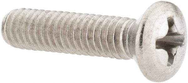 Value Collection - #8-32 UNC, 3/4" OAL Phillips Drive Machine Screw - Oval Head, Grade 18-8 Stainless Steel, Uncoated, Without Washer - USA Tool & Supply