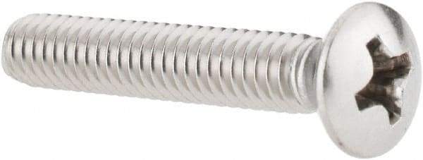Value Collection - #8-32 UNC, 1" OAL Phillips Drive Machine Screw - Oval Head, Grade 18-8 Stainless Steel, Uncoated, Without Washer - USA Tool & Supply