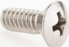 Value Collection - #10-24 UNC, 1/2" OAL Phillips Drive Machine Screw - Oval Head, Grade 18-8 Stainless Steel, Uncoated, Without Washer - USA Tool & Supply