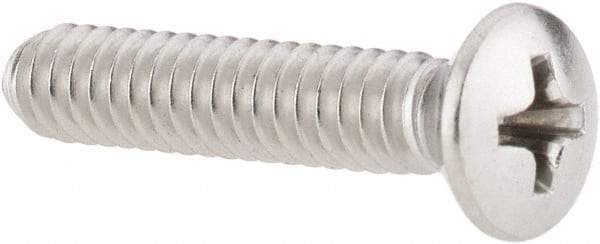 Value Collection - #10-24 UNC, 1" OAL Phillips Drive Machine Screw - Oval Head, Grade 18-8 Stainless Steel, Uncoated, Without Washer - USA Tool & Supply