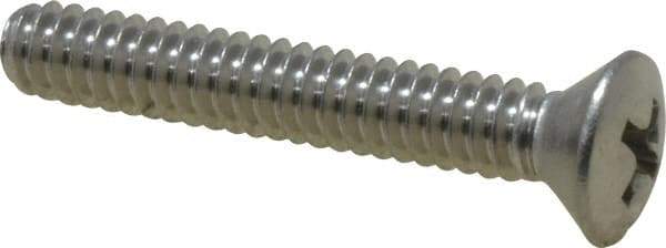 Value Collection - #10-24 UNC, 1-1/4" OAL Phillips Drive Machine Screw - Oval Head, Grade 18-8 Stainless Steel, Uncoated, Without Washer - USA Tool & Supply