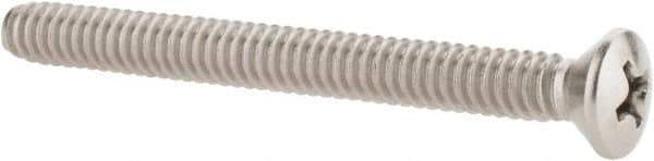 Value Collection - #10-24 UNC, 2" OAL Phillips Drive Machine Screw - Oval Head, Grade 18-8 Stainless Steel, Uncoated, Without Washer - USA Tool & Supply