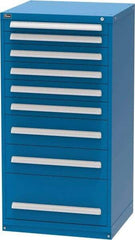 Vidmar - 9 Drawer, Modular Storage Cabinet - Steel, 30" Wide x 27-3/4" Deep x 59" High, Blue - USA Tool & Supply