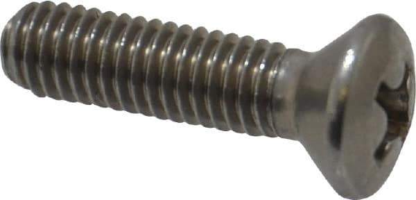 Value Collection - #10-32 UNF, 3/4" OAL Phillips Drive Machine Screw - Oval Head, Grade 18-8 Stainless Steel, Uncoated, Without Washer - USA Tool & Supply