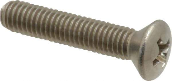 Value Collection - #10-32 UNF, 1" OAL Phillips Drive Machine Screw - Oval Head, Grade 18-8 Stainless Steel, Uncoated, Without Washer - USA Tool & Supply