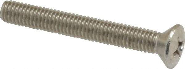 Value Collection - #10-32 UNF, 1-1/2" OAL Phillips Drive Machine Screw - Oval Head, Grade 18-8 Stainless Steel, Uncoated, Without Washer - USA Tool & Supply
