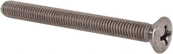 Value Collection - #10-32 UNF, 2" OAL Phillips Drive Machine Screw - Oval Head, Grade 18-8 Stainless Steel, Uncoated, Without Washer - USA Tool & Supply