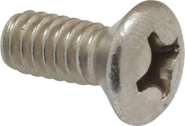 Value Collection - 1/4-20 UNC, 5/8" OAL Phillips Drive Machine Screw - Oval Head, Grade 18-8 Stainless Steel, Uncoated, Without Washer - USA Tool & Supply