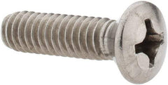 Value Collection - 1/4-20 UNC, 1" OAL Phillips Drive Machine Screw - Oval Head, Grade 18-8 Stainless Steel, Uncoated, Without Washer - USA Tool & Supply