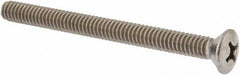 Value Collection - 1/4-20 UNC, 3" OAL Phillips Drive Machine Screw - Oval Head, Grade 18-8 Stainless Steel, Uncoated, Without Washer - USA Tool & Supply