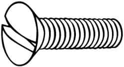 Value Collection - M8x1.25 Metric Coarse, 25mm OAL Slotted Drive Machine Screw - Oval Head, Grade 18-8 & A2 Stainless Steel, Uncoated, Without Washer - USA Tool & Supply