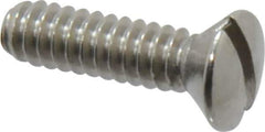Value Collection - #6-32 UNC, 1/2" OAL Slotted Drive Machine Screw - Oval Head, Grade 18-8 Stainless Steel, Uncoated, Without Washer - USA Tool & Supply