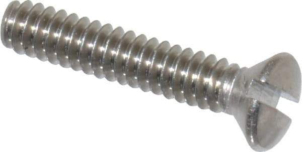 Value Collection - #6-32 UNC, 3/4" OAL Slotted Drive Machine Screw - Oval Head, Grade 18-8 Stainless Steel, Uncoated, Without Washer - USA Tool & Supply