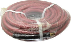 Made in USA - 1/4" ID x 1/2" OD 50' Long Multipurpose Air Hose - MNPT x MNPT Ends, 300 Working psi, 1/4" Fitting, Red - USA Tool & Supply