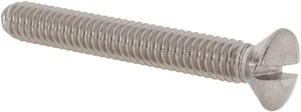 Value Collection - #8-32 UNC, 1-1/4" OAL Slotted Drive Machine Screw - Oval Head, Grade 18-8 Stainless Steel, Uncoated, Without Washer - USA Tool & Supply
