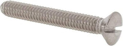 Value Collection - #8-32 UNC, 1-1/4" OAL Slotted Drive Machine Screw - Oval Head, Grade 18-8 Stainless Steel, Uncoated, Without Washer - USA Tool & Supply
