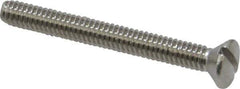 Value Collection - #8-32 UNC, 1-1/2" OAL Slotted Drive Machine Screw - Oval Head, Grade 18-8 Stainless Steel, Uncoated, Without Washer - USA Tool & Supply