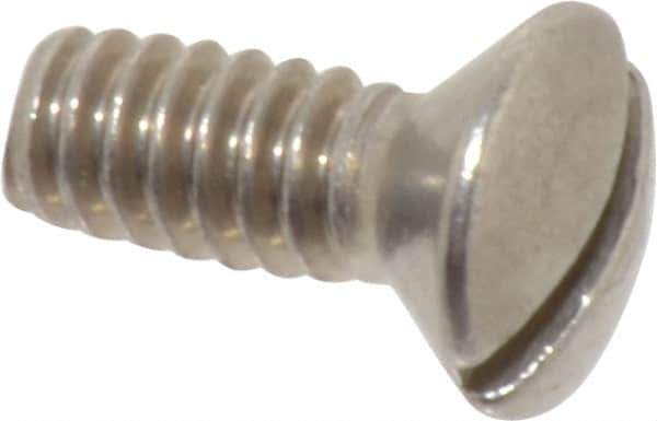Value Collection - #10-24 UNC, 1/2" OAL Slotted Drive Machine Screw - Oval Head, Grade 18-8 Stainless Steel, Uncoated, Without Washer - USA Tool & Supply
