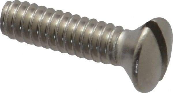 Value Collection - #10-24 UNC, 3/4" OAL Slotted Drive Machine Screw - Oval Head, Grade 18-8 Stainless Steel, Uncoated, Without Washer - USA Tool & Supply